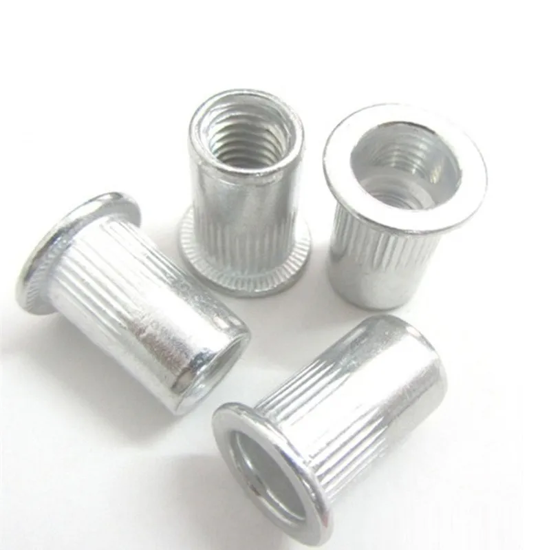 200pcs Threaded M5 Aluminum Rivet Nut aluminum Flat head Rivet Insert Nutsert Cap Blind Rivet Nut