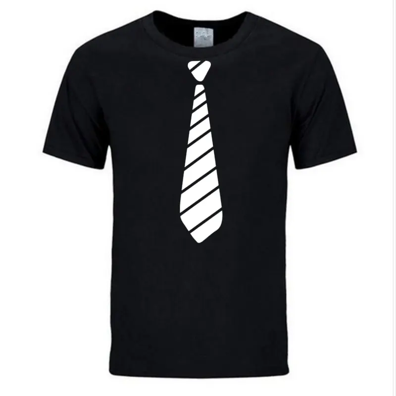 New 2019 Funny Tie Designe Men T Shirt Novelty Men T Shirts Fashion Cotton Men Top Tees Casual tie More Size