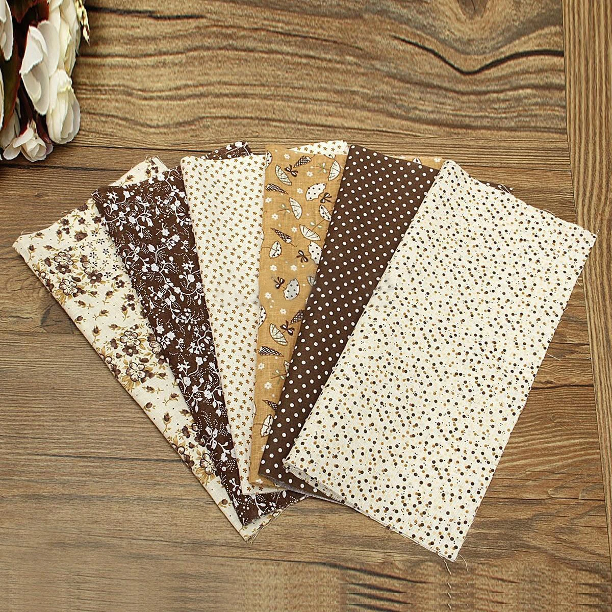 JX-LCLYL 6*Pre-Cut Fat Quarters Bundle Cotton Quilt Fabric Patchwork Craft Grey Assorted