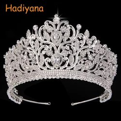 Crown Hadiyana Gorgeous Women Party Hair Jewelry Vintage Luxury Rhinestone Wedding Hair Accessories BC3801 Corona Princesa