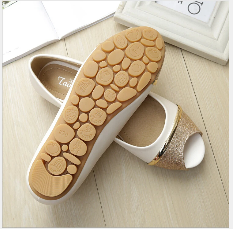 Casual Peep Toe Women Flat Shoes Summer Black Shoe Slip On Ladies Boat Shoes Plus Size 33-43 image 6