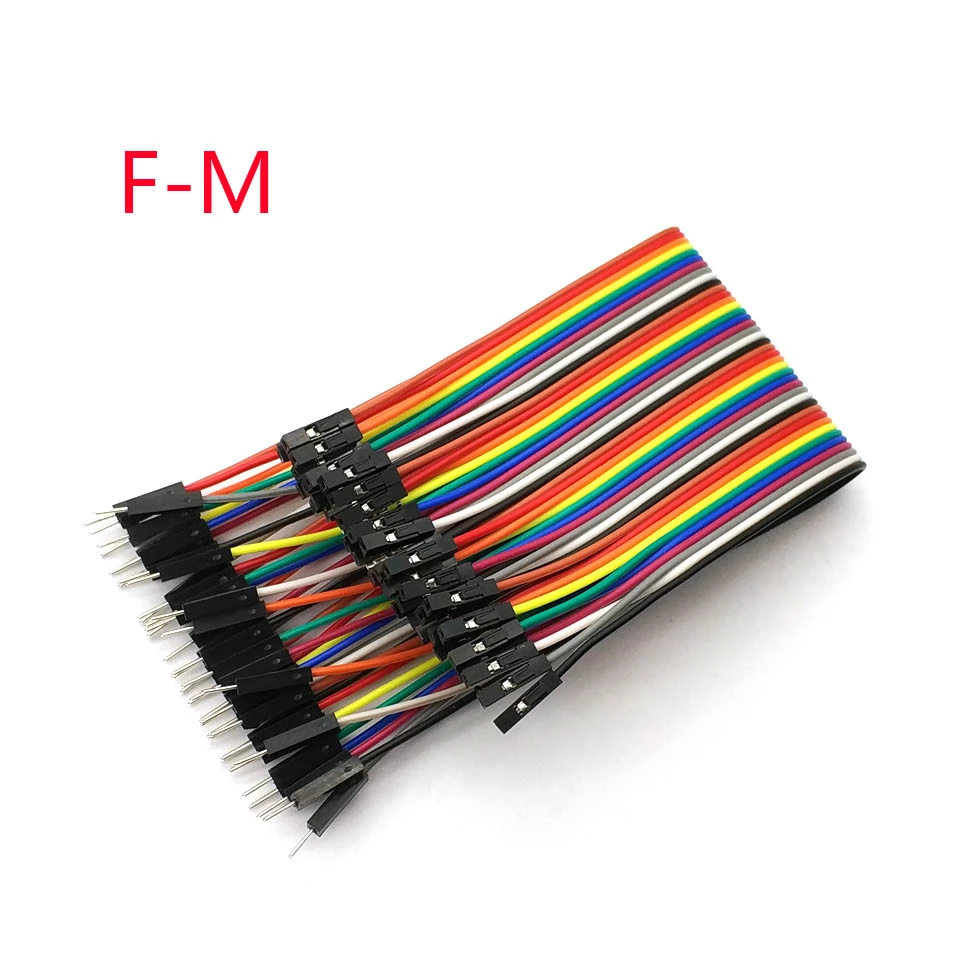 40pcs dupont cable jumper wire dupont line F-M dupont line 1P-1P 10/20/30CM 1P-1P