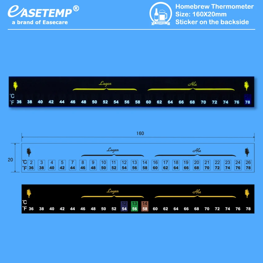 500pcs/lot Free Shipping by DHL Homebrew Thermometer for Beer or Wine Brew (2-26 degree in Celsius and Fahrenheit) with Sticker