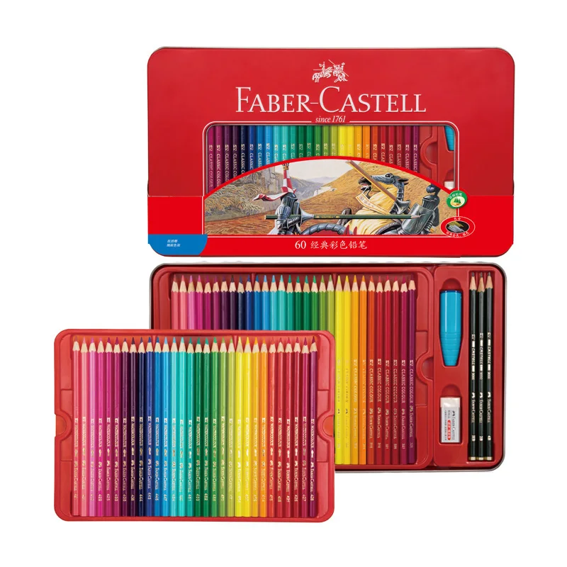 FABER CASTELL 48/60 color red suit oily color lead tin painting special color pencil