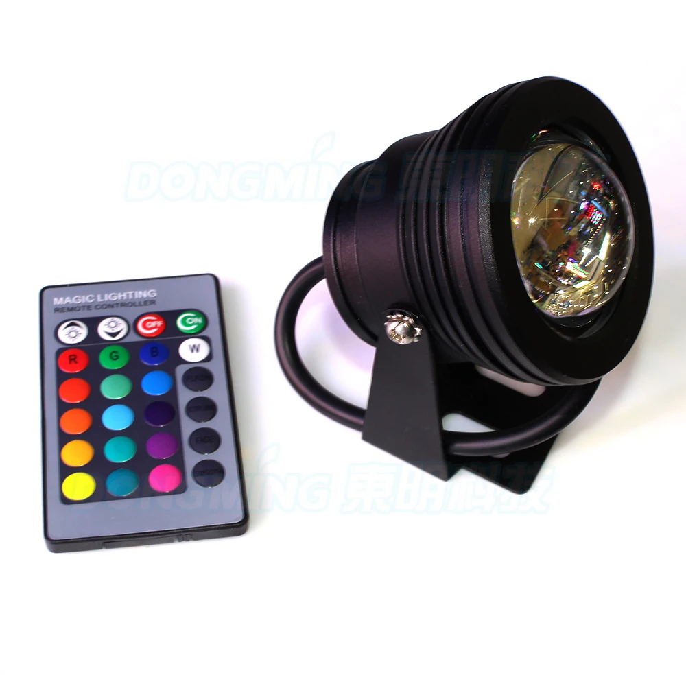 10pcs 10W led underwater pool light black cover convex lens underwater led lamp rgb underwater led lights IP68