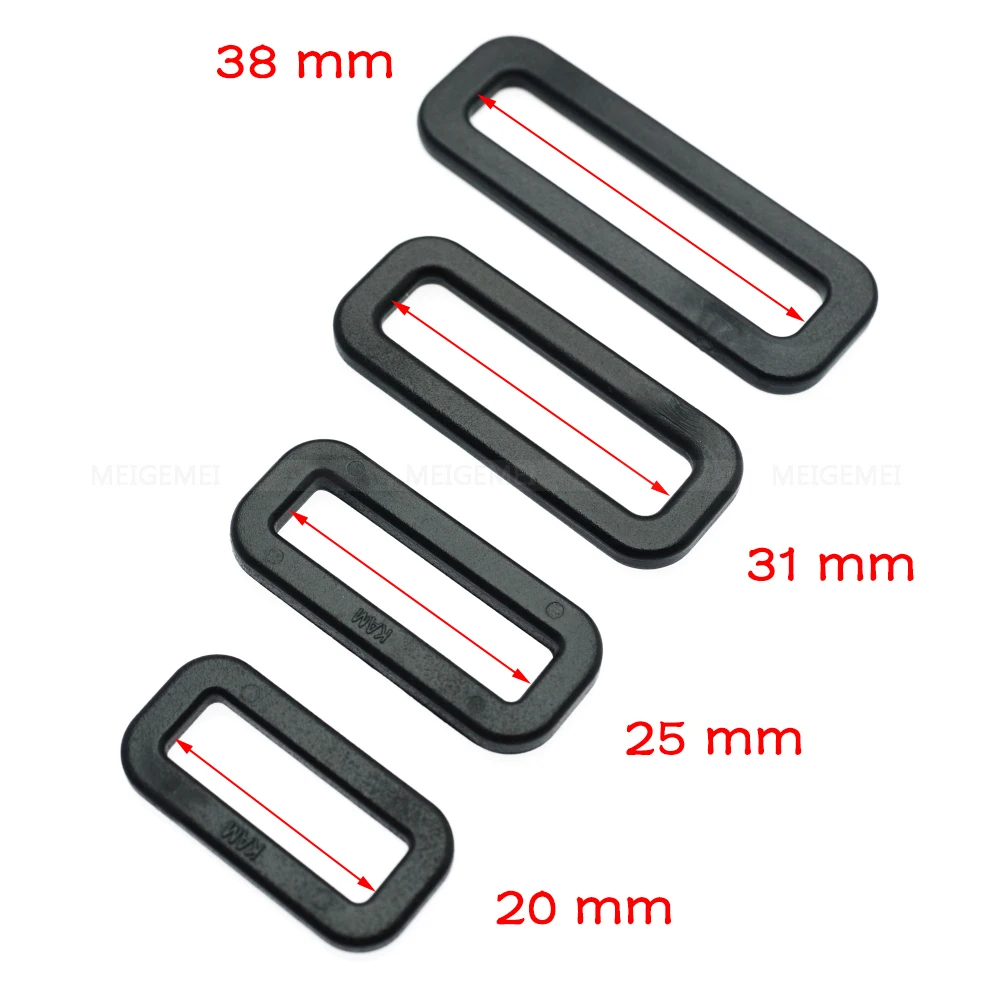 5pcs/pack Plastic Loops Looploc Rectangle Rings Adjustable Buckles For Backpacks Straps