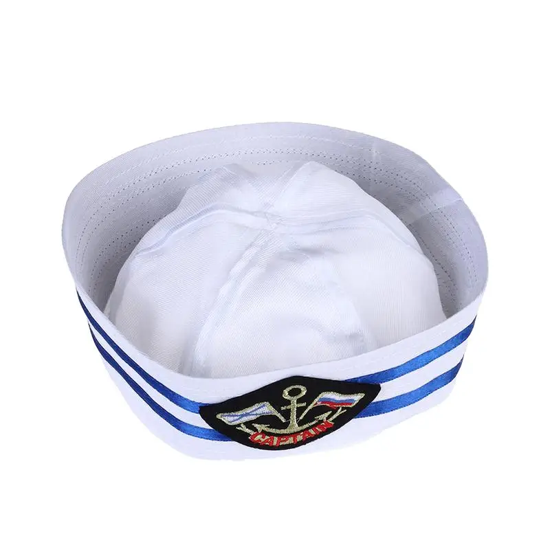 Funny Cosplay Military Hats For Adult Kids Sailors Captain White Hat Navy Marine Army Cap With Anchor Children Sailor Costume