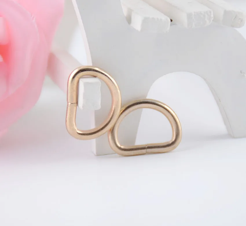 Free Shipping-30Pcs GoldTone Unwelded Leather Bags Metal D Rings 16x21mm(Inside :10x15mm ) Connect Buckle J1813