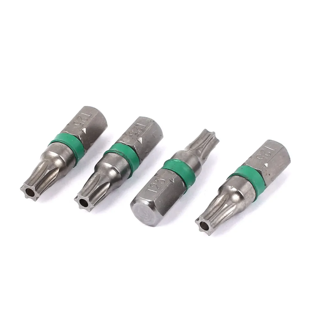 

4Pcs 1/4" 25mm Hex Shank Torx T25 Security Screwdriver Bit Set Gray Repair Tools For Household Hand Tools