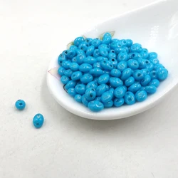 Hot new 5x2.5mm Luster Czech Glass Seed Beads Two Hole  240pcs  blue