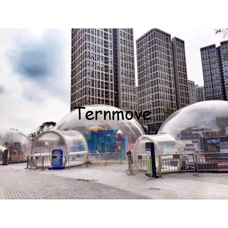 outdoor storage tent,6*4m hot sale inflatable bubble tents with support corridor,inflatable camping party tent with floor