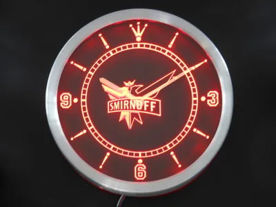 nc0127 Smirnoff Bar Neon Light Signs LED Wall Clock