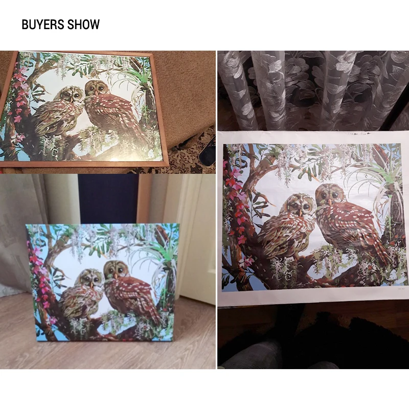CHENISTORY Frameless Owl Lovers DIY Painting By Numbers Kits Wall Painting Acrylic Paint On Canvas Unique Gift For Home Decors