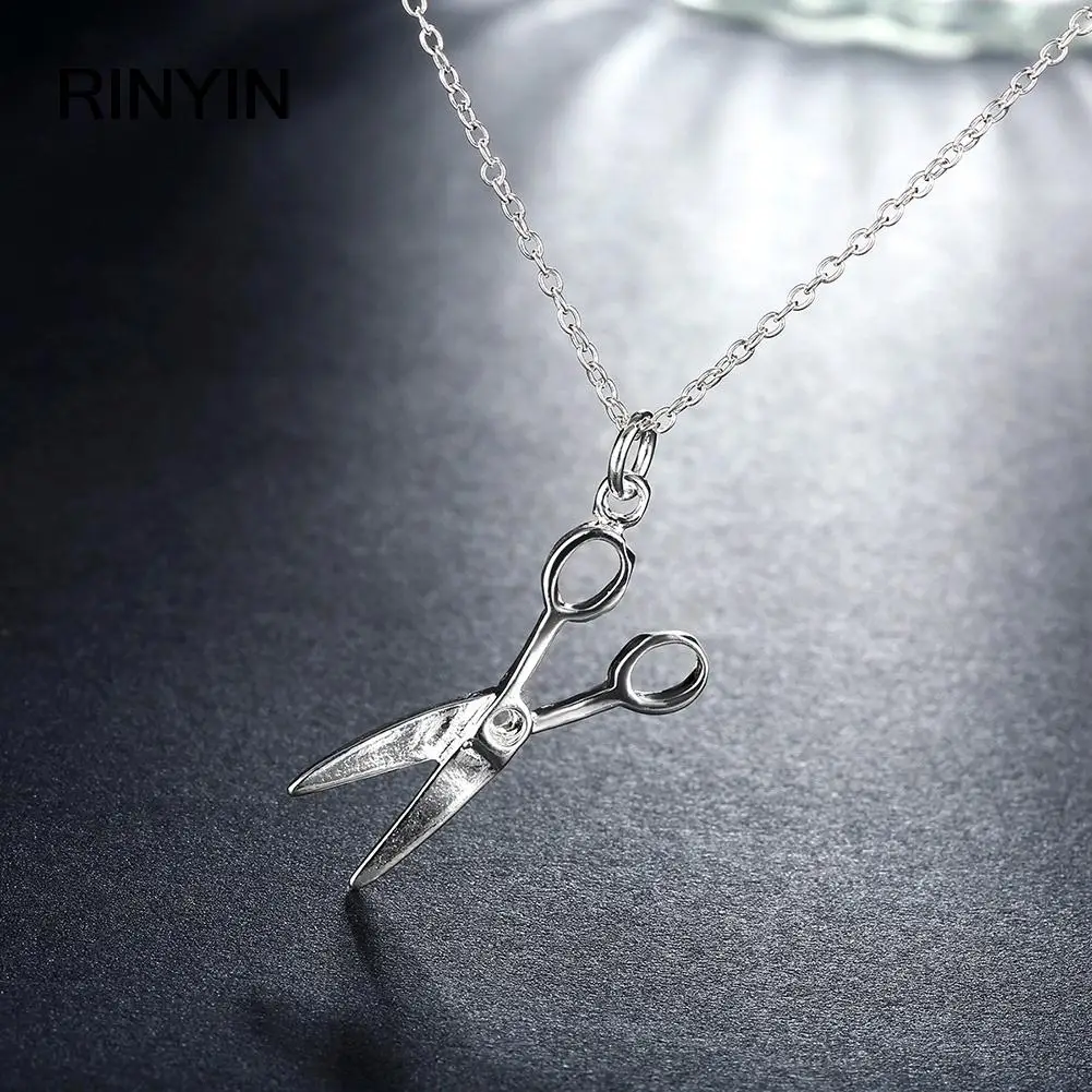 Plated Silver Fashion Jewelry Pendant Necklace, Plated Silver Necklace Scissors Pendant Necklace KDP102 dqgm muwp