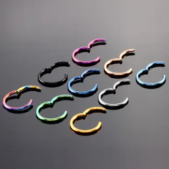 1 Adet G23 Titanyum Menteşeli Segment Burun Halkası 16g ve 14g Meme Ucu Tıkırtısı Kulak Kıkırdağı Tragus Helix Dudak Piercingi Unisex Moda Takı 10 best sales Ahtapot piercingi - №10