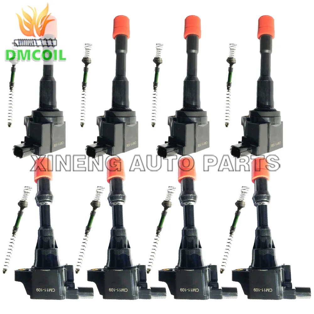 8 PCS IGNITION COIL WITH RESISTANCE FOR HONDA CIVIC VII VIII FIT ARIA FIT II JAZZ CITY 1.2L 1.3L CM11108 30520PWA003 CM11109