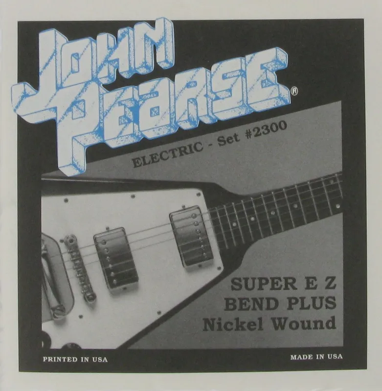 John Pearse Pure Nickel EZ Bend Electric Guitar Strings, Unwound Third String, All 11 Models