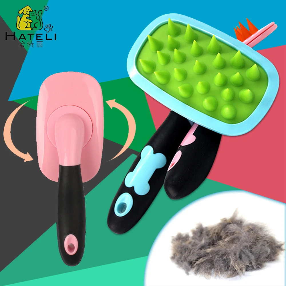 

306 Degrees Rotatable Pets Brush Cats Massage Comb Dogs Bath Combs Silicone Elastomer Brushes Puppy Grooming Comb Pets Washing