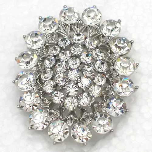 60pcs/lot Mixed Color (Can Notes Color) Wholesale Rhinestone Bridal wedding Flower Pin brooches Jewelry Gift C101773