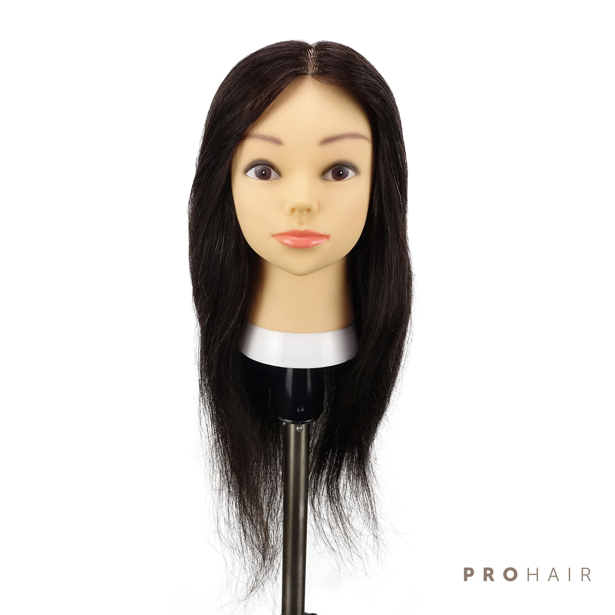 

Mannequin-Head with 45CM 100% Human Hair Black Training Head Salon Female Mannequin Practice Training Doll Head Wig Head