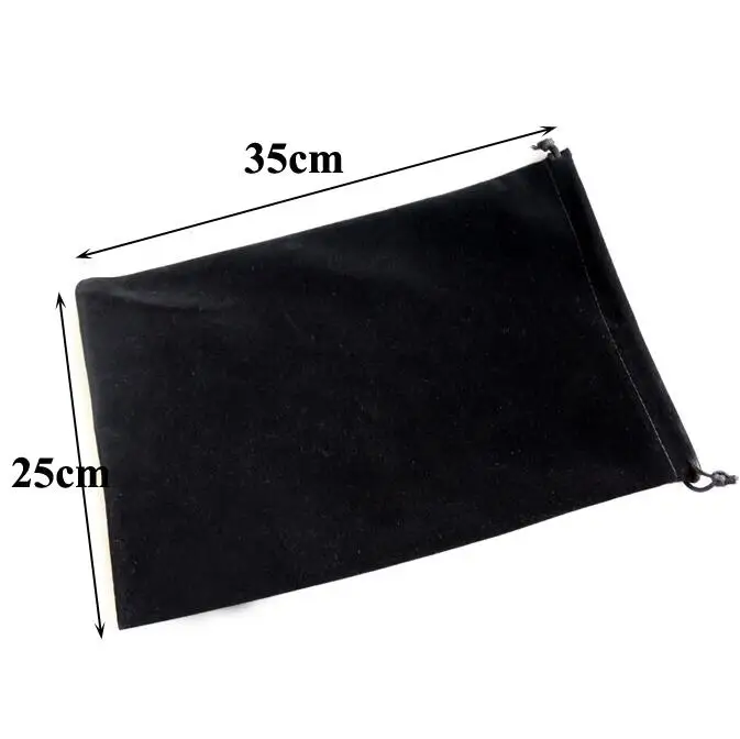 Einzelhandel ab 1 Stück 10x25 15x30 20x30 25x35 cm Große Schwarze Samt-Zugbeutel für Verpackung, Präsentation und Geschenke – Detail 2