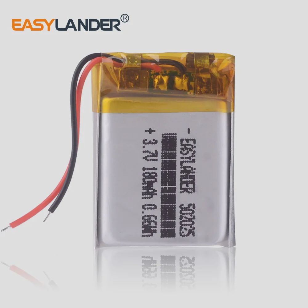 3pcs /Lot 3.7V 502025 180mAh Rechargeable Lithium Li-ion Polymer Battery for MP3 MP4 Smart watch Sports bracelet earphone