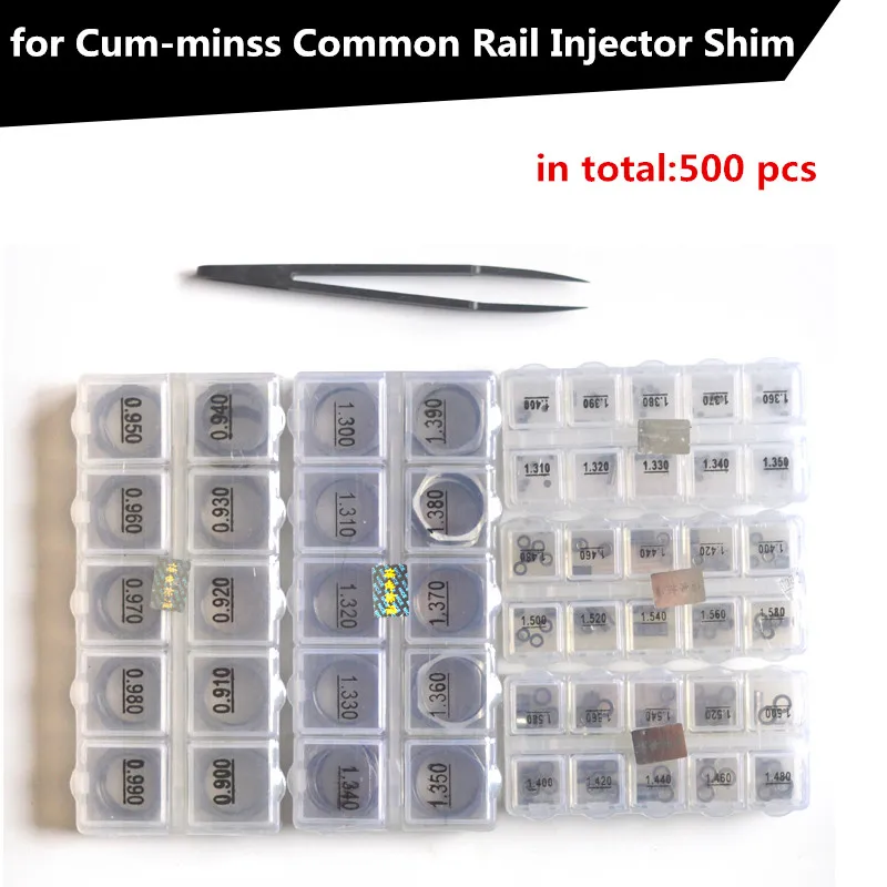 500 Pieces Common Rail B11 B12 B13 B14 B16 for Cum-minss Injector Repair Adjustment Washer Shim High Quality Steel Gasket Kits