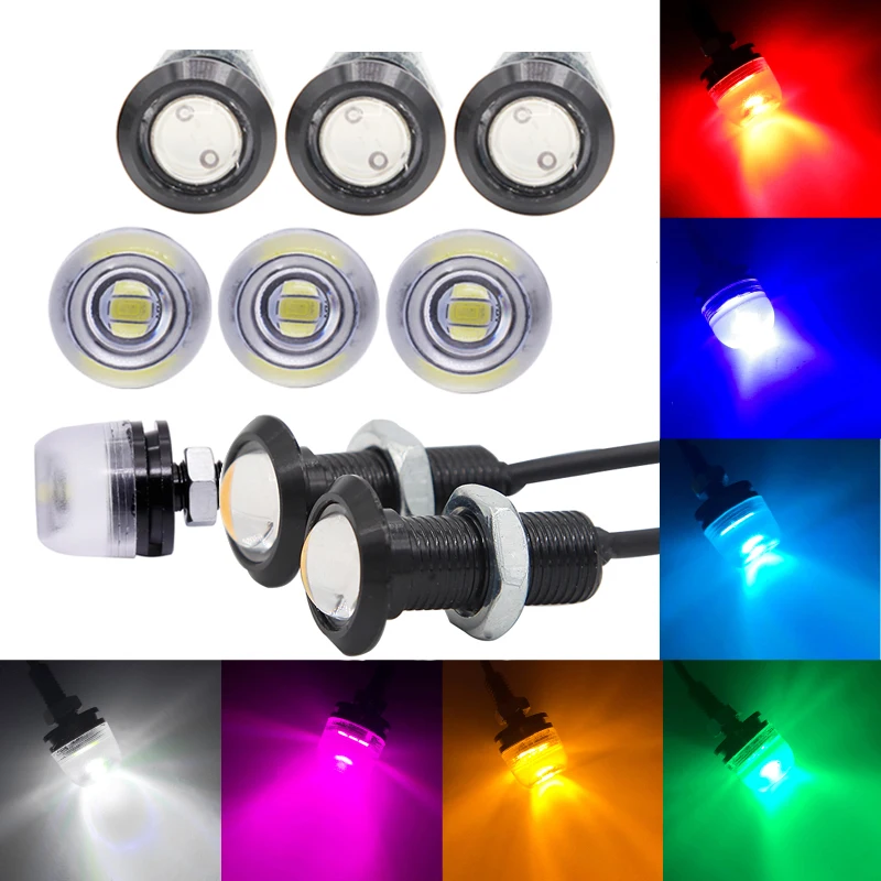 4 pcs Car 18mm 5630 LED DRL Eagle Eye COB Daytime Runing Lights Warning Fog lights Parking signal Tail Waterproof Reverse