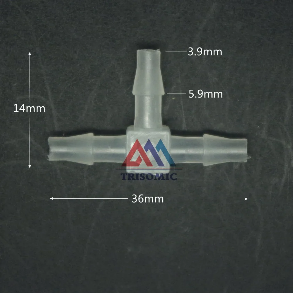 Conector equant tpye T de 3,9mm, tubo igual, Material de unión de plástico PP, para tanque de peces, línea aérea, acuario