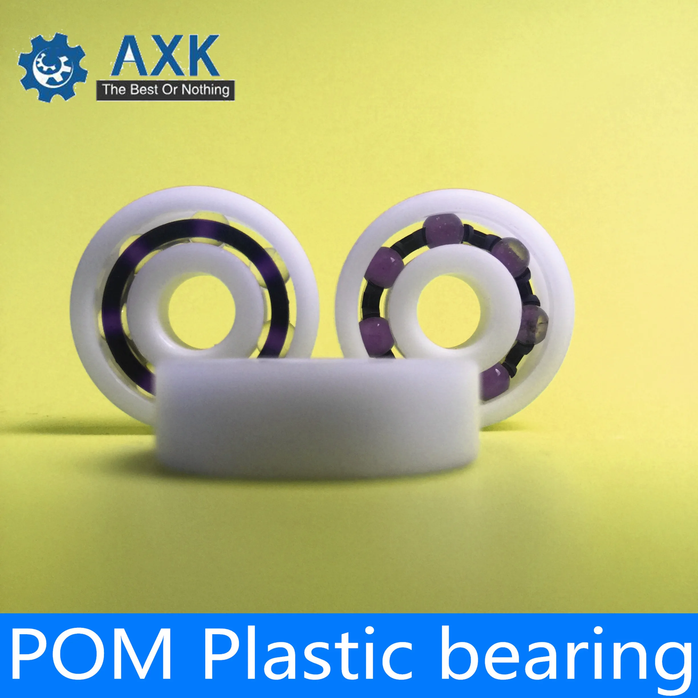 POM Bearing 6008 6009 6010 6200 6201 6202 6203  ( 2 PCS ) Glass Balls Nylon Cage Plastic Ball Bearings