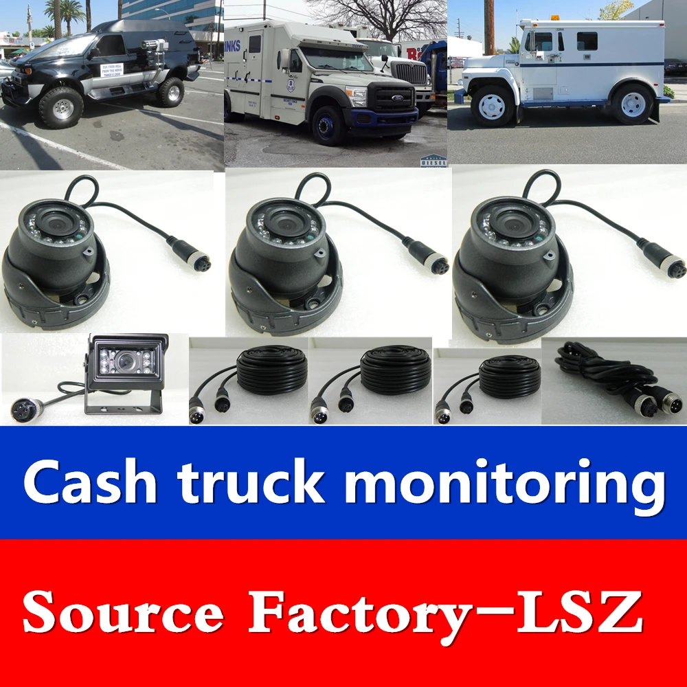 LSZ cash vervoer auto 7 inch vier-weg sd-kaart recorder MDVR bus/vrachtwagen/harvester/bus auto monitoring set