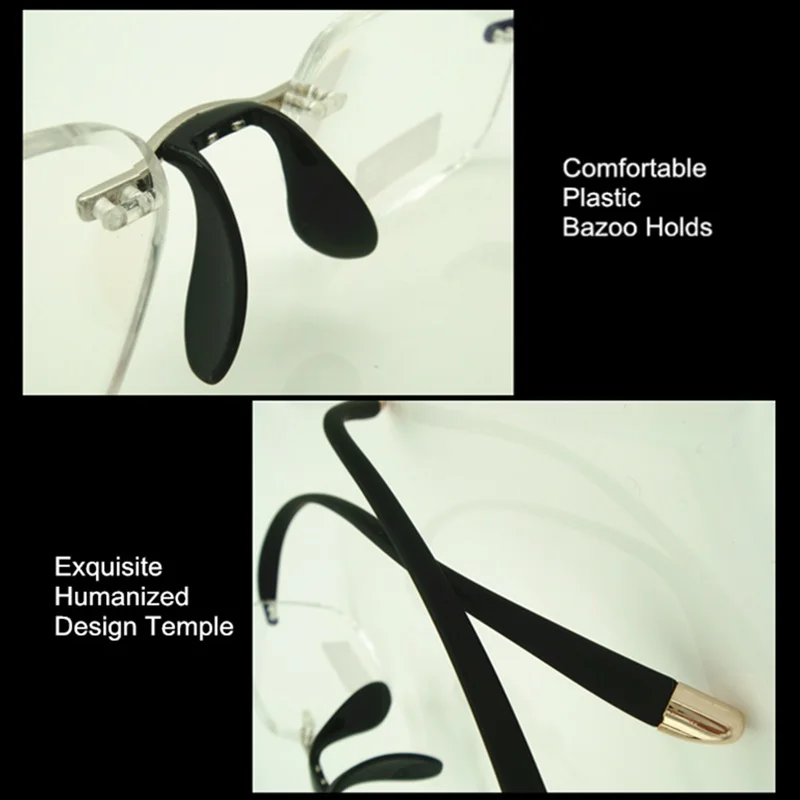 SUMONDY Upscale Extremely Flexible Temple Rimless Reading Glasses Men Women Spectacles Magnifying Vision Presbyopic Eyewear R104