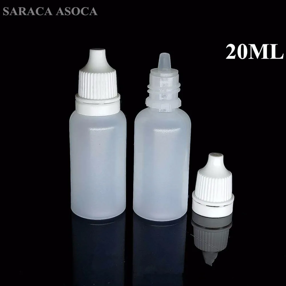 

20 мл бутылка для глаз маленькая пластиковая пустая бутылка Nesse PE белая крышка прозрачная бутылка эфирного масла 200 шт./лот