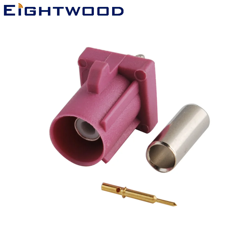 Eightwood Fakra H Plug Male RF Coaxial Connector Violet Crimp LMR-100 RG174 RG316 Coax Cable for GPS Telematics and Navigation