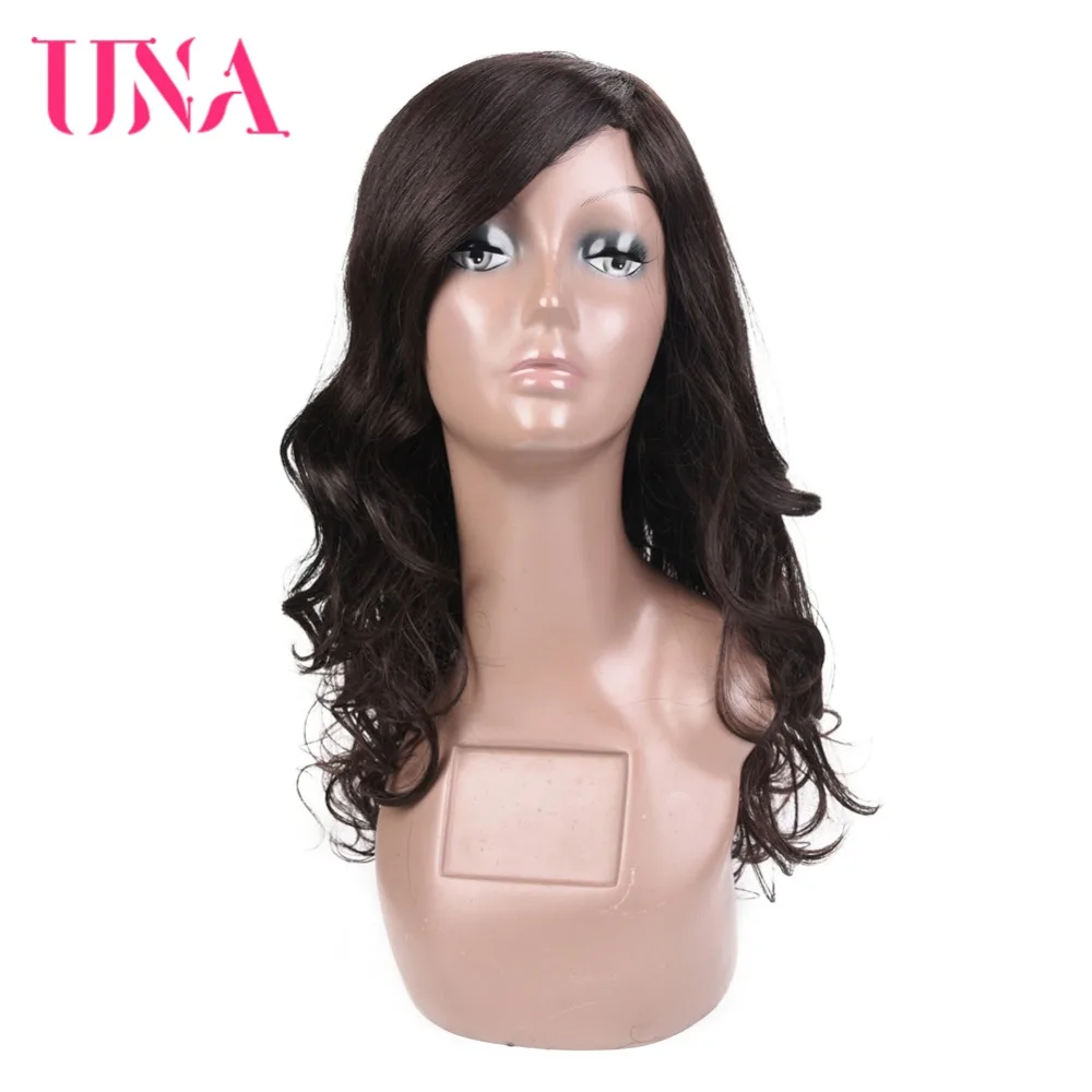 UNA Brazilian Human Hair Wigs Brazilian Loose Wave Hair Non-Lace Front Human Hair Wigs Non-Remy Hair 20