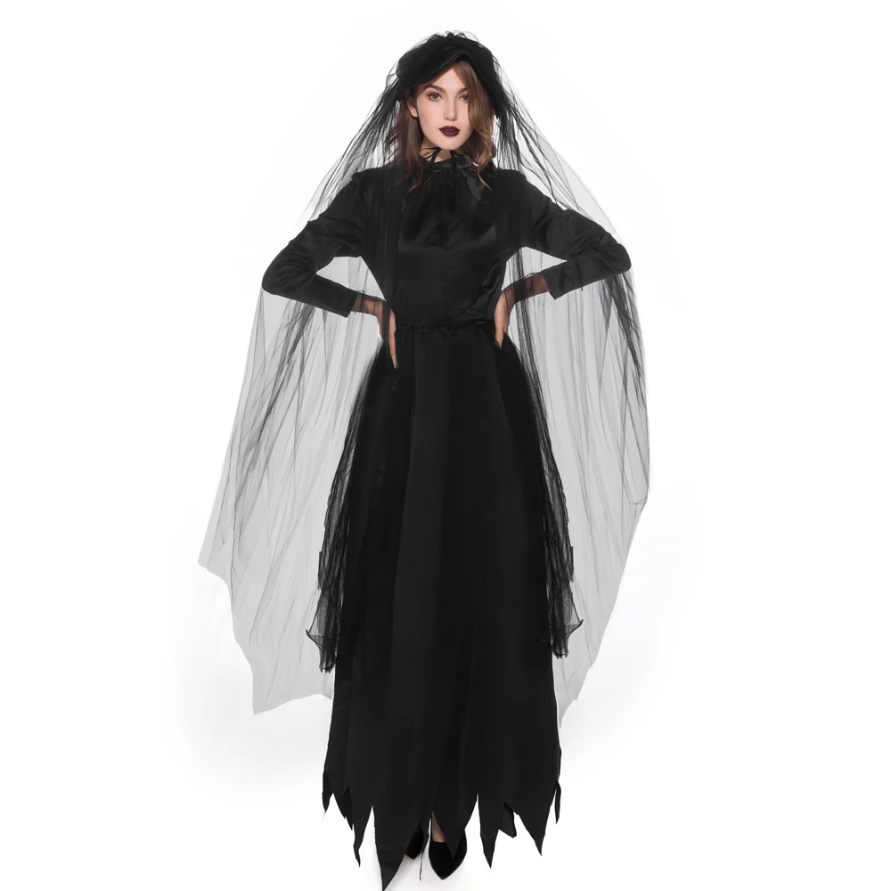 

New Halloween adult Dead Ghosts Witch Dress Demon Vampire Costume Dark Suit Devil Ghost Bride Costumes Scary Clothes