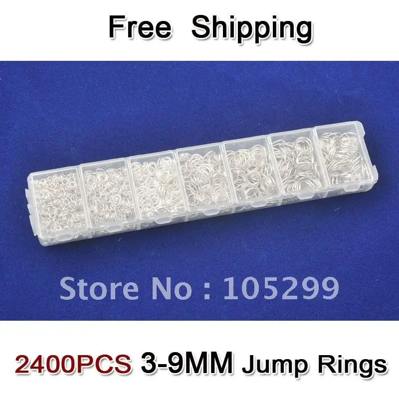 

Free Shipping wholesale Lot 2400pcs 3-4-5-6-7-8-9mm 925 Sterling SilverComponentsjewelry findings jump rings