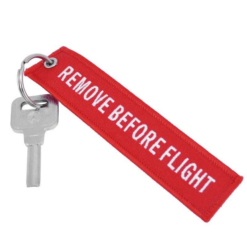 Car keychain Motorcycle Key Chain Remove Before Flight chaveiro para carro Airworthy Key Chains Embroidery Keyring for Pilot Key