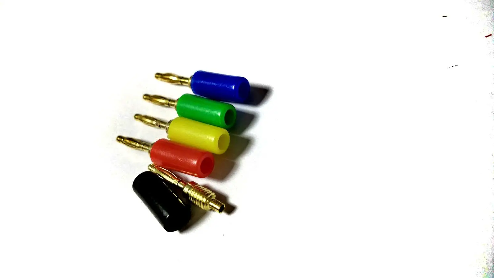 100PCS 5 colors 2mm gold-plated Banana Plug for Test Probes Instrument Meter