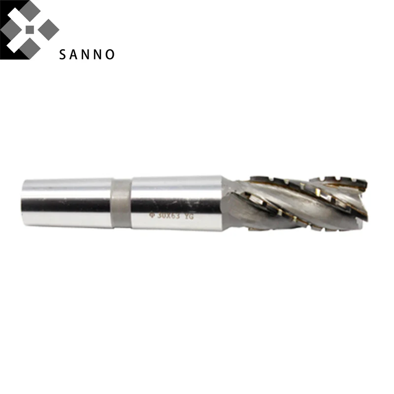 Taper shank spiral cutting cutter D50 - D60mm 4 flutes roughing welding milling tools with long flute