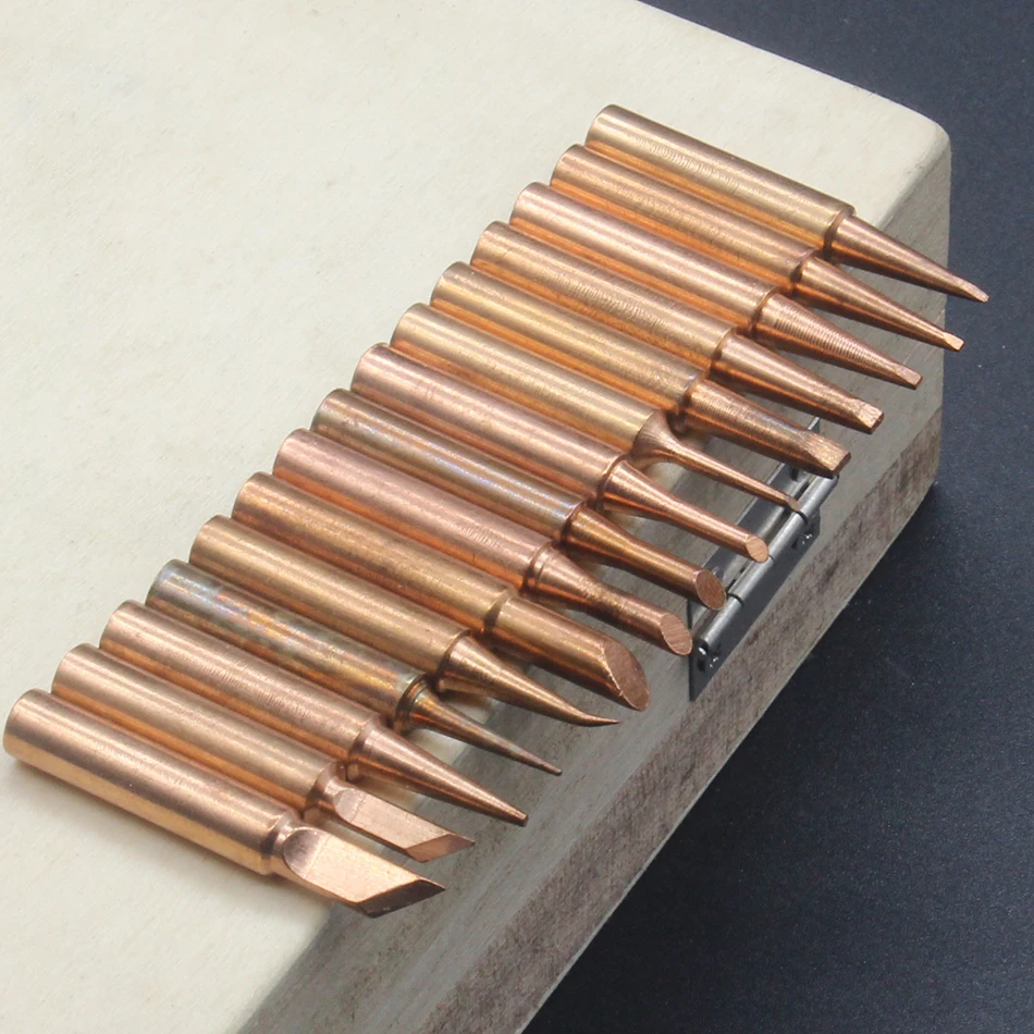 15pcs 900M-T pure copper iron tip welding tip For HAKKO SAIKE ATTEN AOYUE KADA YIHUA Soldering Rework Station Iron