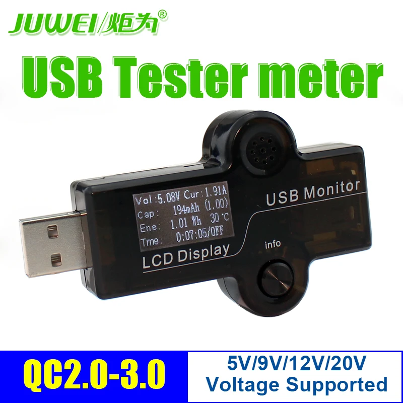 Generation LCD 0.96in USB Mini Voltage and Current Detector Mobile Power USB Charger Tester Meter fast charging 3-25V