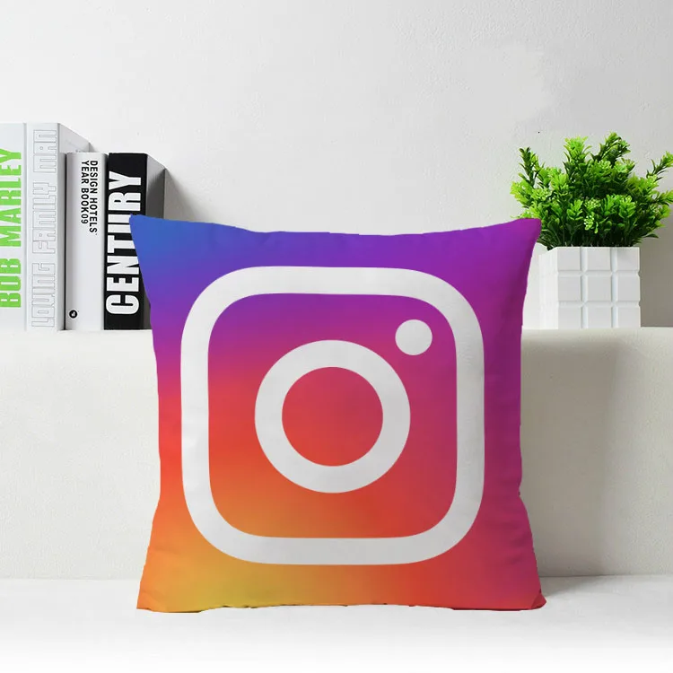 Hot Selling social media Instagram Customized Zippered Square Throw Pillowcase Zippered Pillow Sham Protector