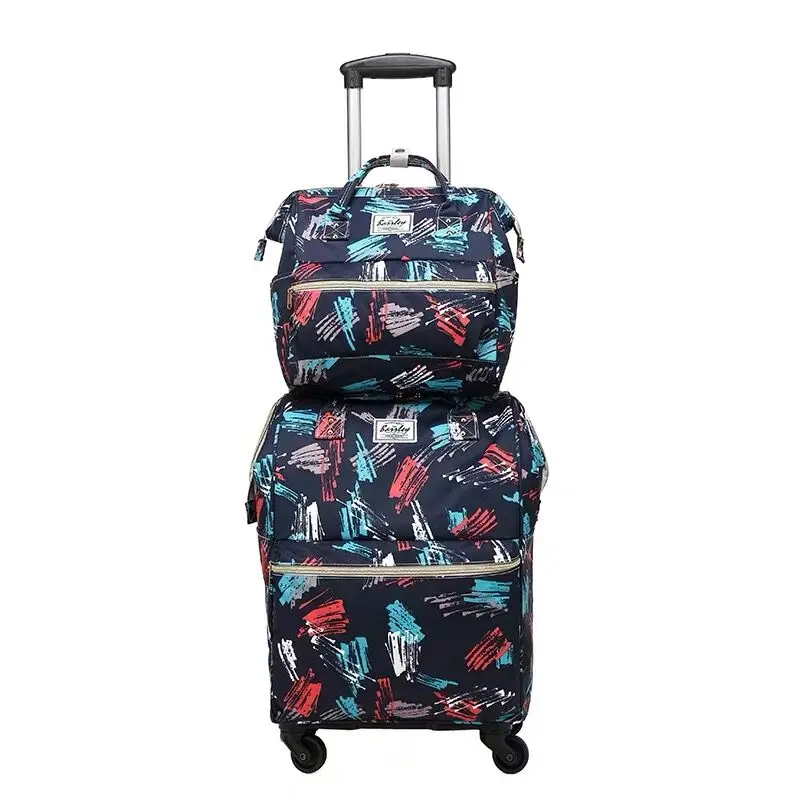 New Rolling Luggage bag On Wheels Girl Fashion Trolley suitcases with handbag Women Shopping Trolley bag Rolling Luggage Sets