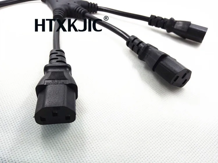 1 pcs High Quality IEC 320 C14 Male Plug to 4XC13 Female Y Type Splitter Power Cord , C14 to 4 x C13, 250V/10A