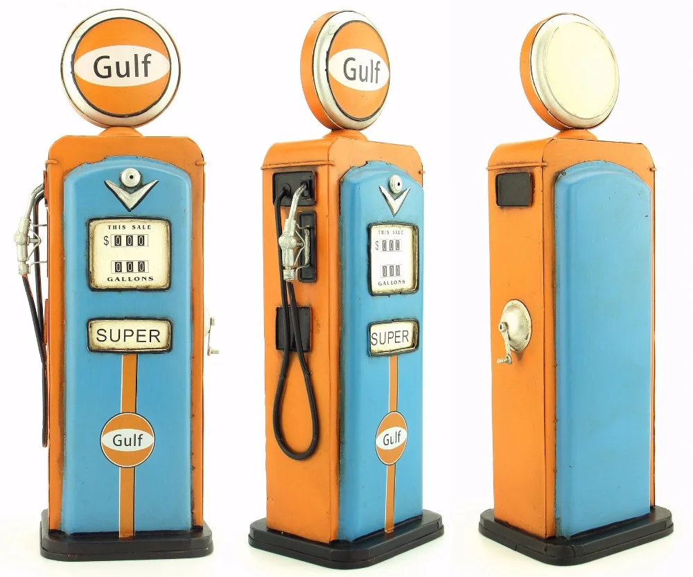 Antique classical  model  retro vintage wrought metal crafts for home decoration or birthday gift American old gas pump