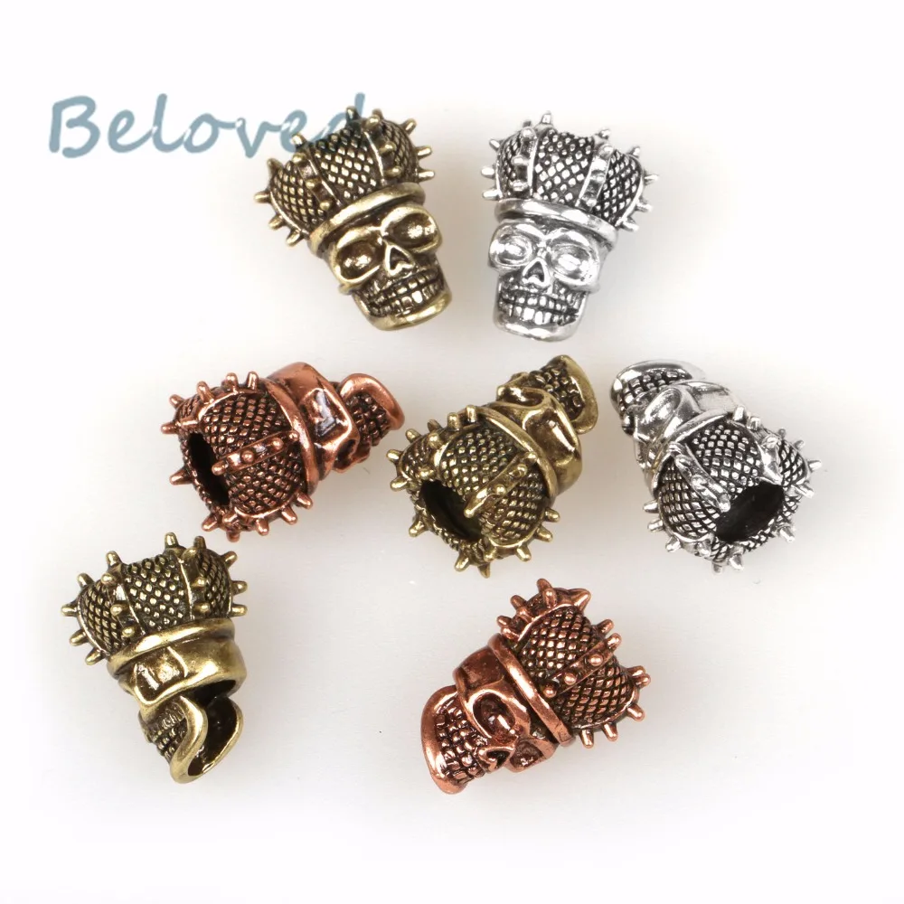 

Antique King Skull Metal Charms Knife Beads, EDC Survival Paracord Bracelet DIY Accessories, BG18197