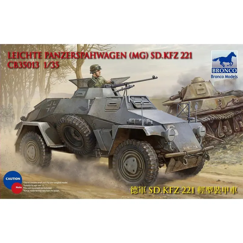 BRONCO CB35013 1/35 Leichte Panzerspahwagen(MG) Sd.kfz.221 - Scale Model Kit