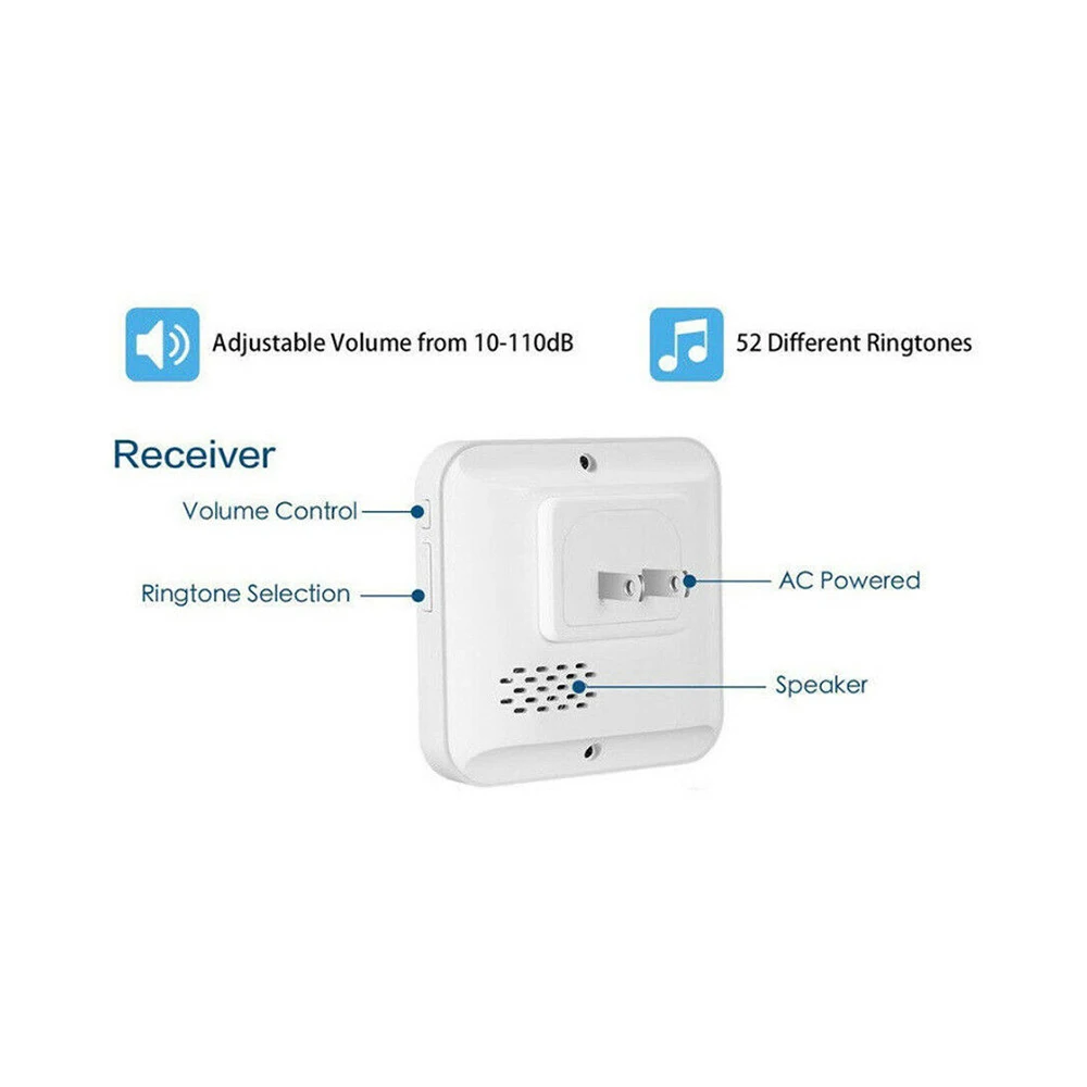 Smart Wireless WiFi 110dB Türklingel Chime Receiver Ding Dong Wifi Türklingel Kamera Low Power Verbrauch Hause Tür glocke