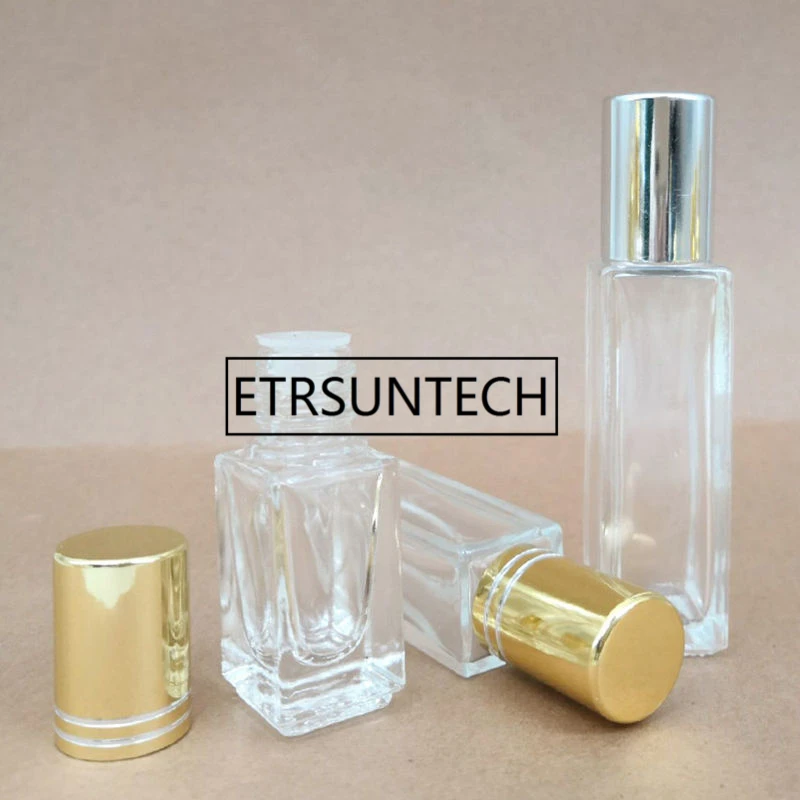 

3ml 10ml Square Glass Cosmetic Bottle Portable glass Bottles Essential oil Perfume Container F1200